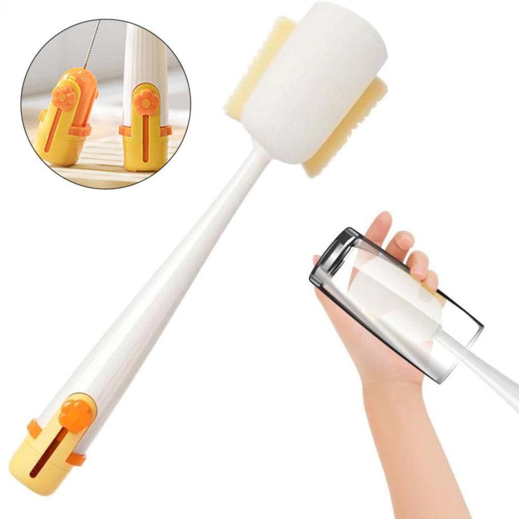 5-in-1 Bottle Cleaning Brush – 12-Inch Scrubber for Water Bottles, Cups, Tumblers & Straws