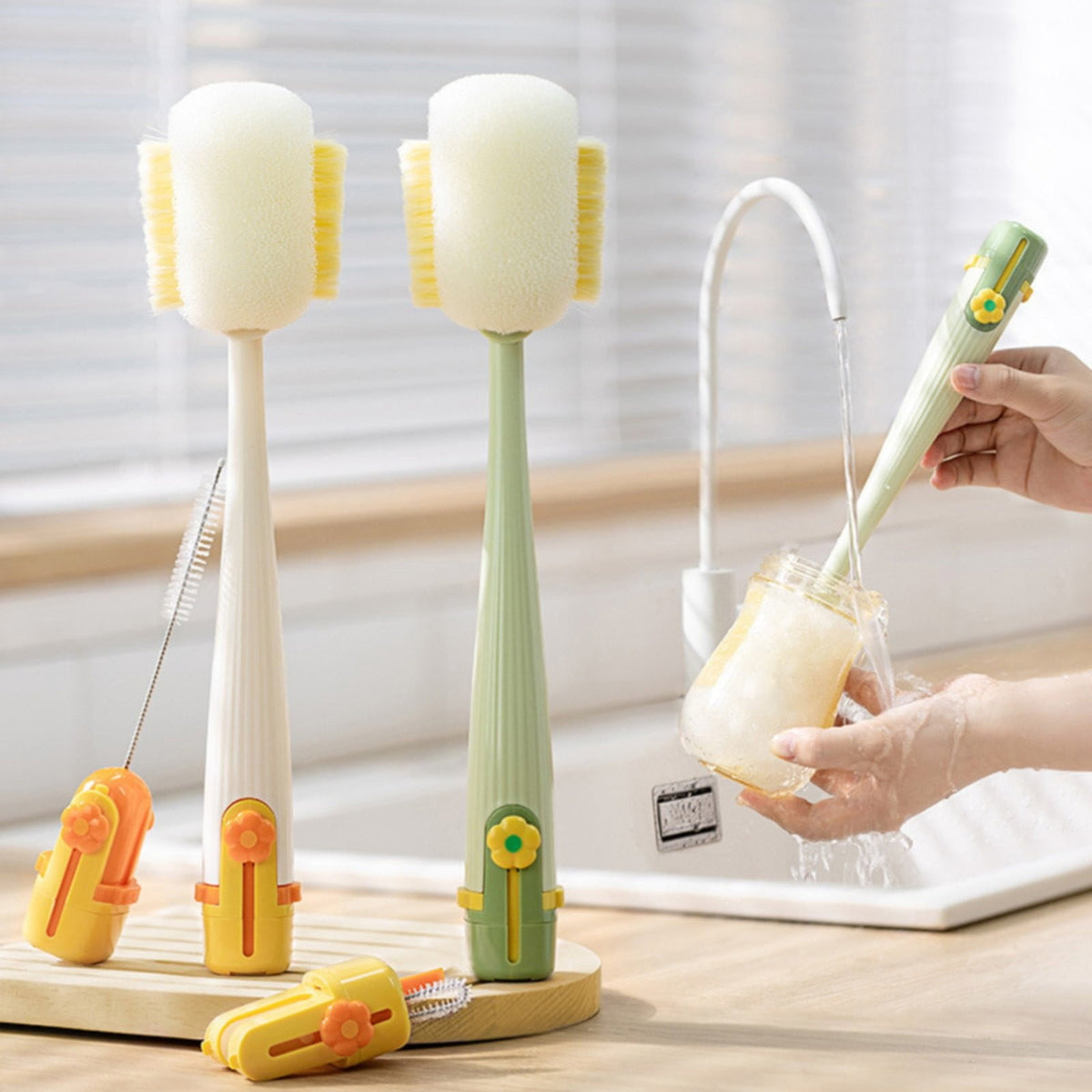 5-in-1 Bottle Cleaning Brush – 12-Inch Scrubber for Water Bottles, Cups, Tumblers & Straws