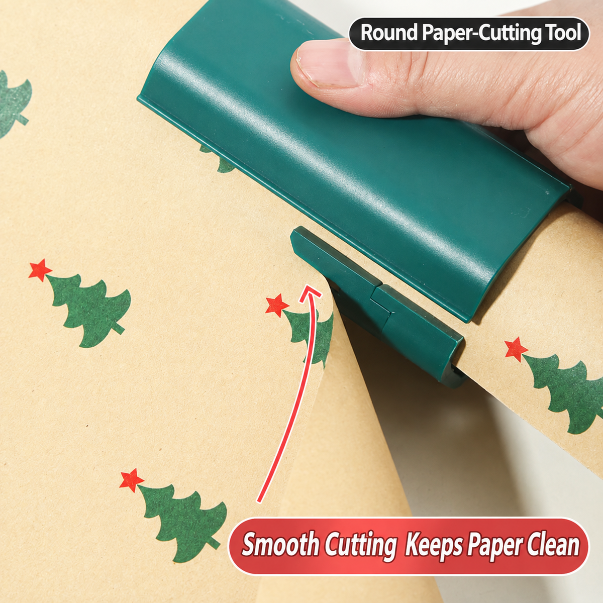 Little Elf Wrapping Paper Cutter – Easy Sliding Gift Wrap Cutting Tool for Fast, Fun & Precise Cutting