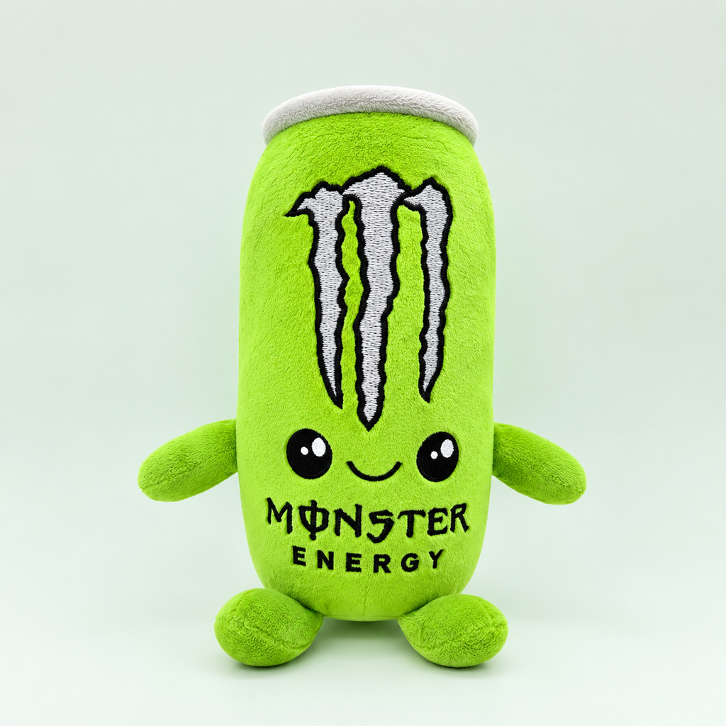 White Energy Drink Can Plush Toy, Cute Beverage Plush Stuffed Doll, Soft Novelty Toy, Funny Claw Machine Prize, Unique Gift for Kids, Teens and Adults