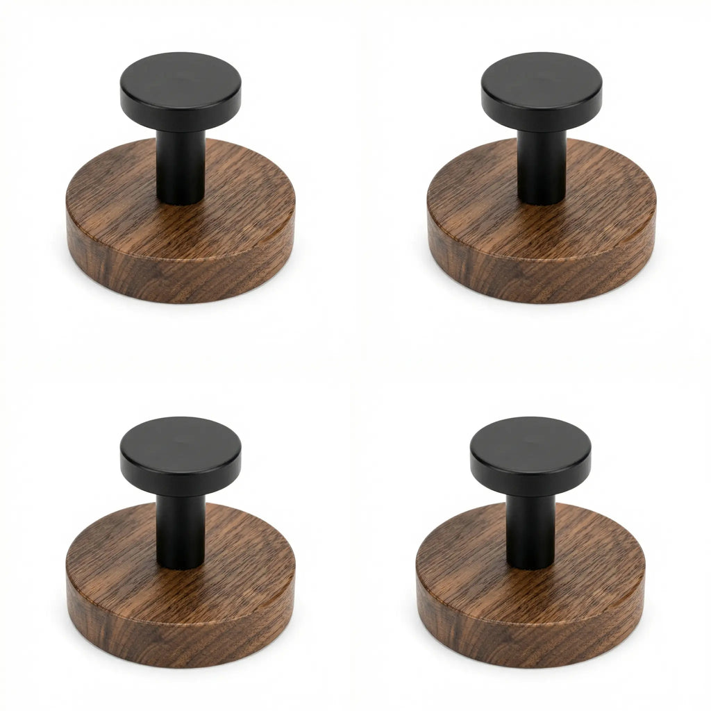 Walnut Wood Suction Cup Hooks (4 Pack) — product view 1