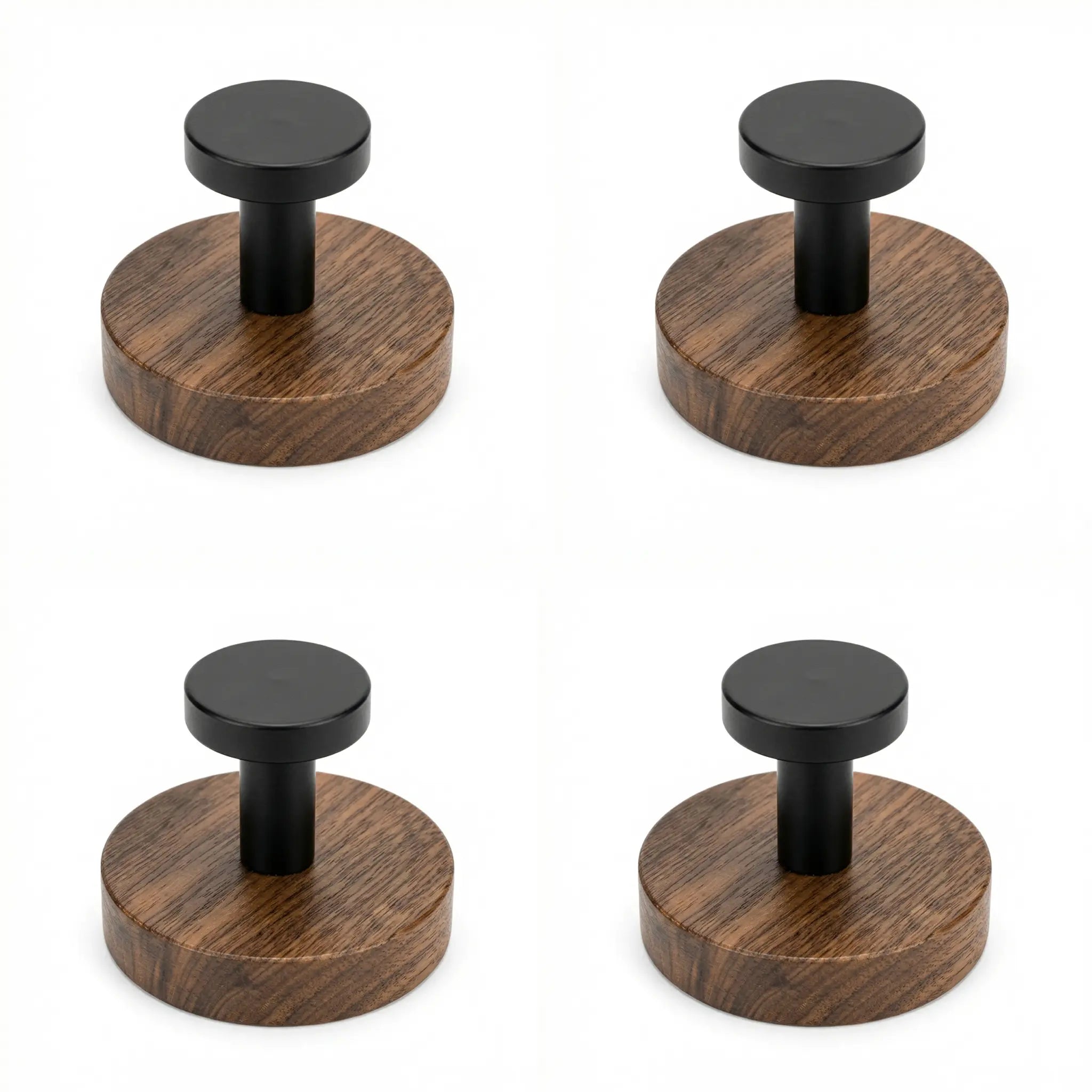 Walnut Wood Suction Cup Hooks (4 Pack) — product view 1