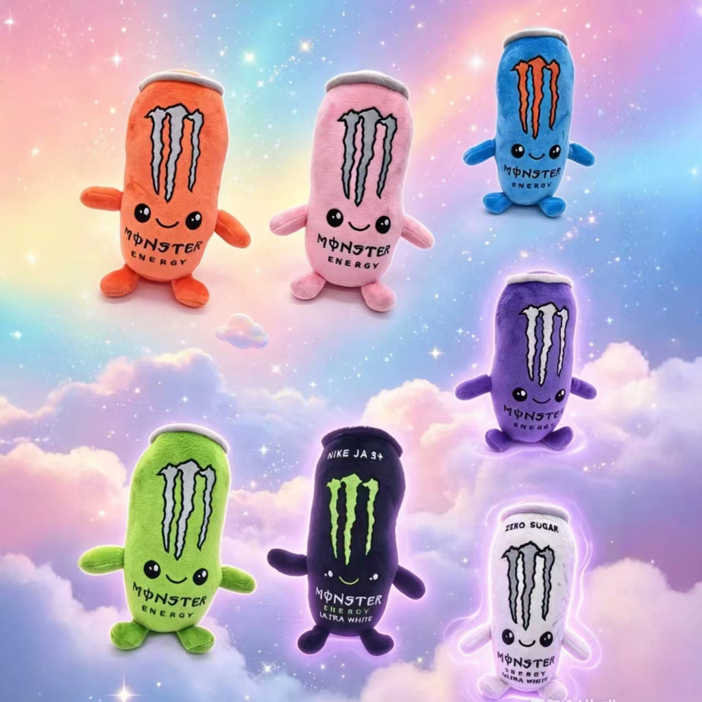 White Energy Drink Can Plush Toy, Cute Beverage Plush Stuffed Doll, Soft Novelty Toy, Funny Claw Machine Prize, Unique Gift for Kids, Teens and Adults