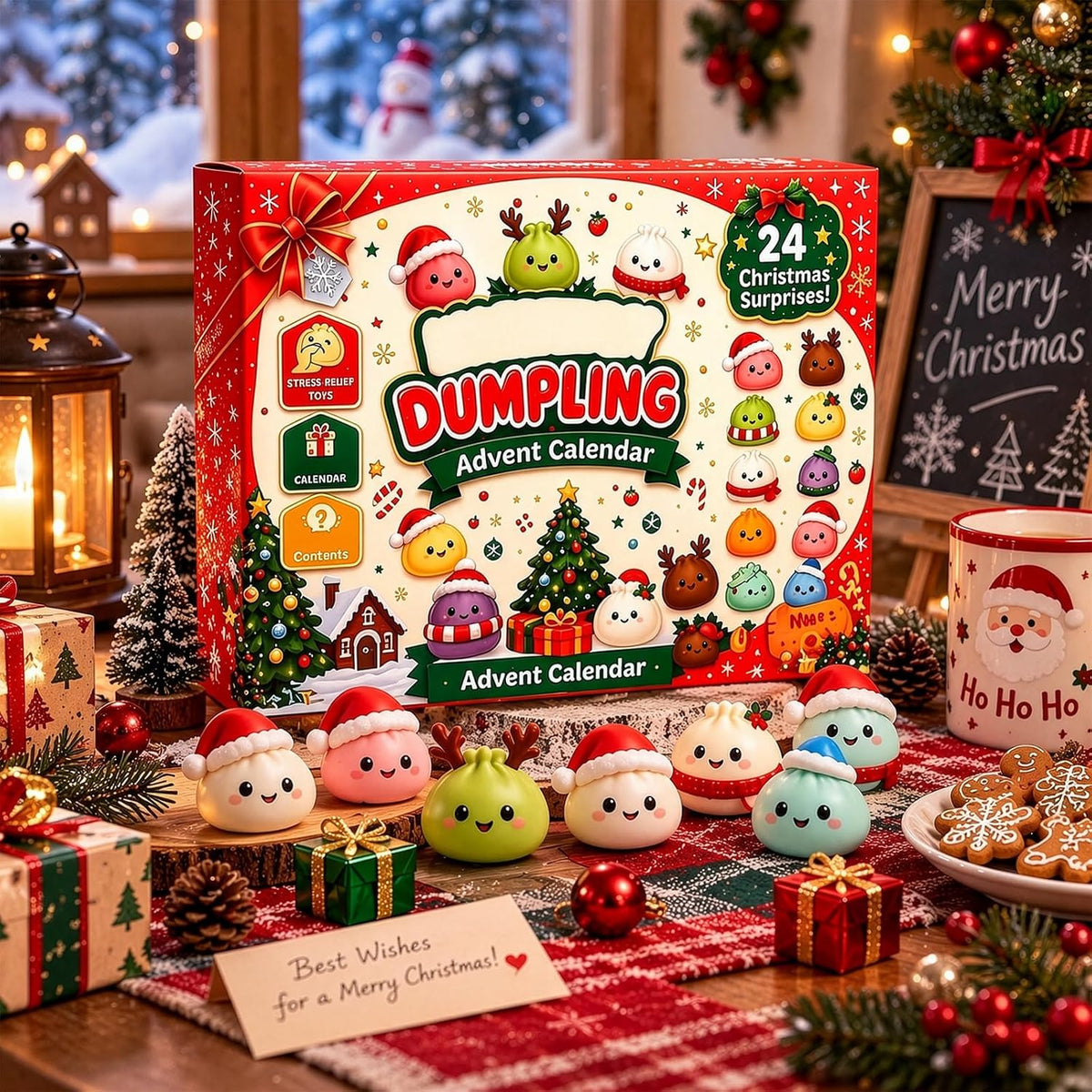 Dumpling Advent Calendar 2026 – Squishy Christmas Countdown Calendar with Cute Surprise Toys