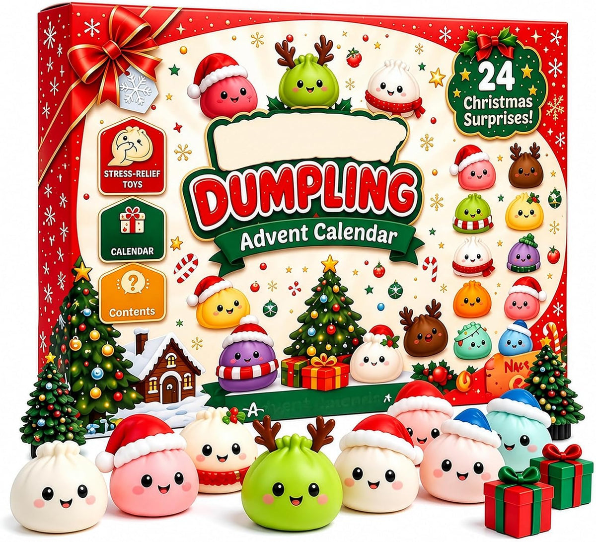 Dumpling Advent Calendar 2026 – Squishy Christmas Countdown Calendar with Cute Surprise Toys