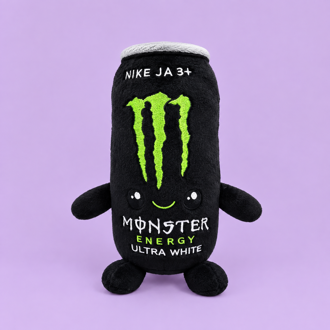 White Energy Drink Can Plush Toy, Cute Beverage Plush Stuffed Doll, Soft Novelty Toy, Funny Claw Machine Prize, Unique Gift for Kids, Teens and Adults