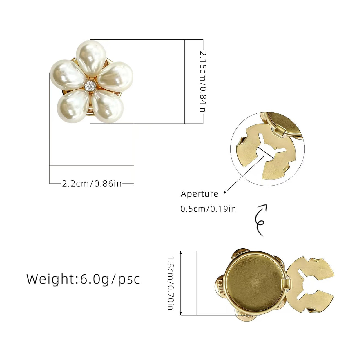 Luxury Five-Petal Flower Button Cover – Elegant Decorative Accessory for Shirts, Dresses & Special Occasions
