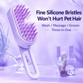 Cat Steam Brush with Spray Mist, Pet Deshedding Grooming Brush with Hair Release Button, Self-Cleaning Cat Comb for Shedding, Massage & Cleaning