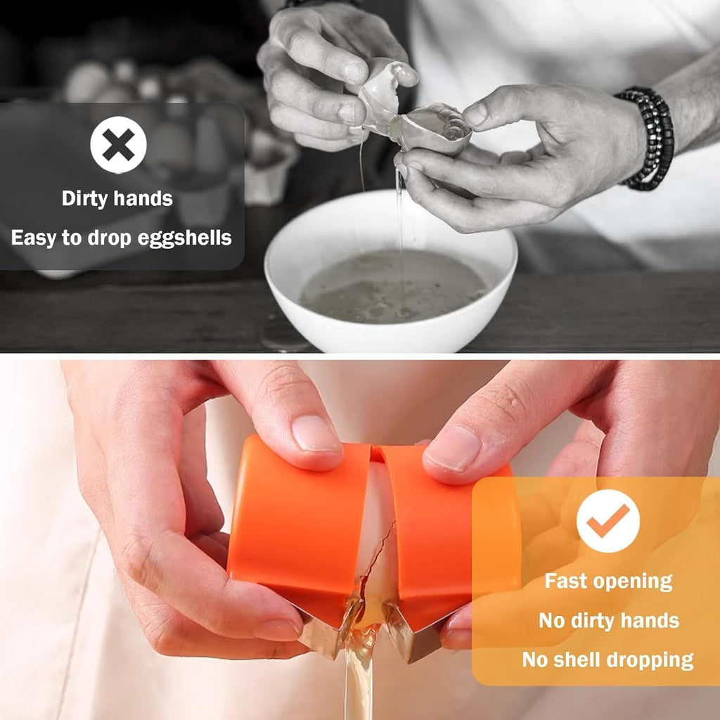 Stainless Steel Egg Opener, Easy Egg Cracker for Raw Eggs, Egg Shell Breaker Tool, Quick Egg Opening Gadget for Kitchen, Cooking & Baking
