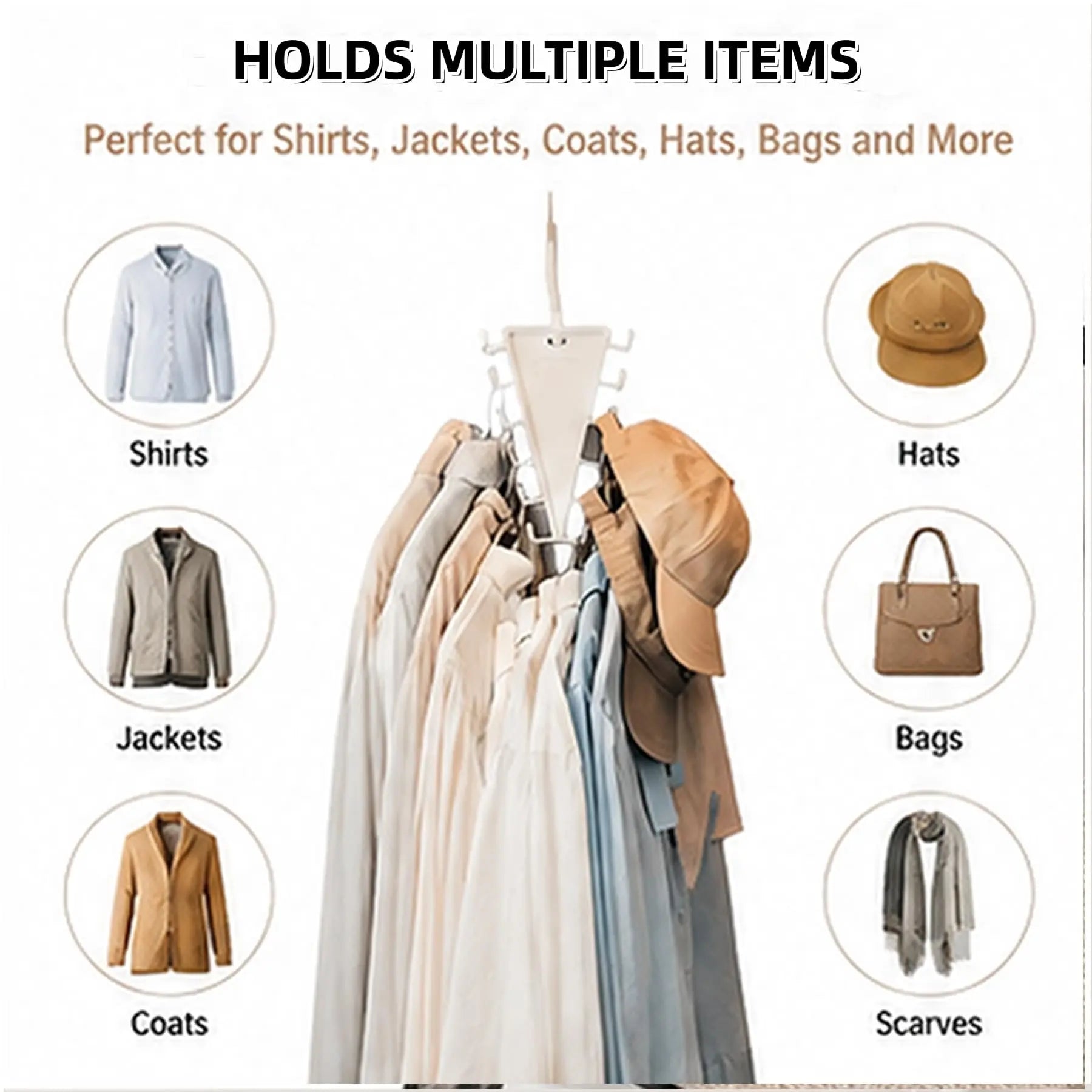 12-Hook Rotating Closet Organizer Hanger — product view 4