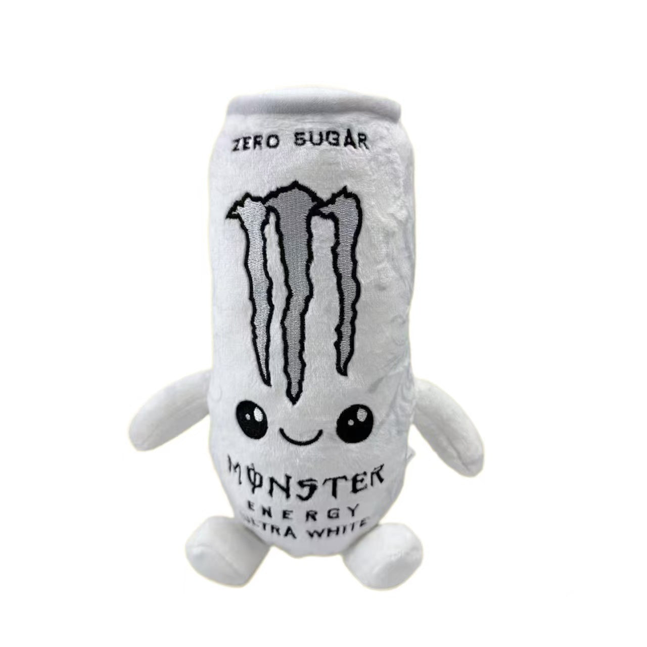White Energy Drink Can Plush Toy, Cute Beverage Plush Stuffed Doll, Soft Novelty Toy, Funny Claw Machine Prize, Unique Gift for Kids, Teens and Adults