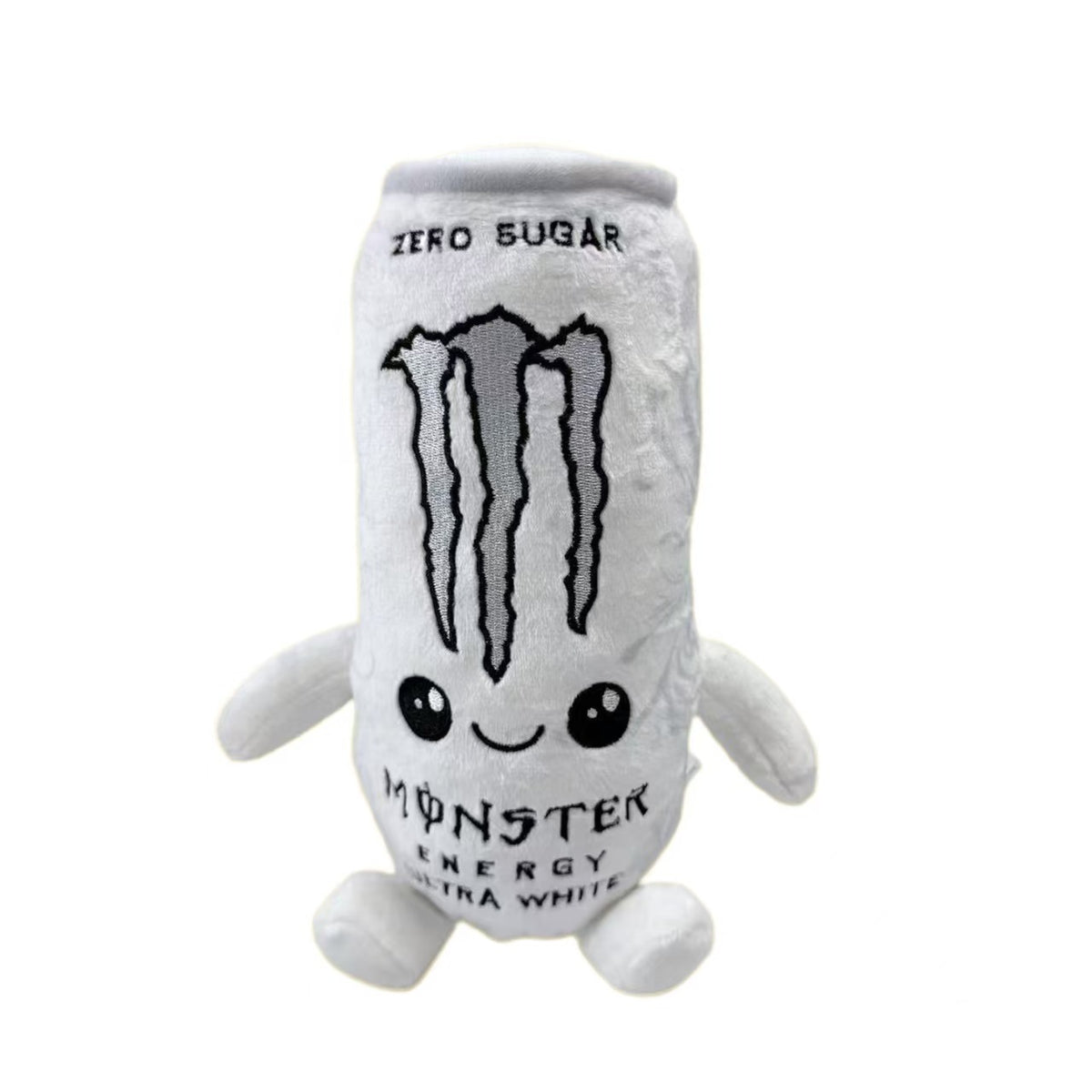 White Energy Drink Can Plush Toy, Cute Beverage Plush Stuffed Doll, Soft Novelty Toy, Funny Claw Machine Prize, Unique Gift for Kids, Teens and Adults