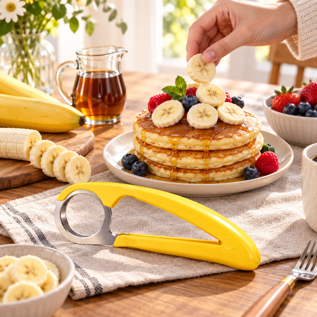Banana Slicer – Easy-to-Use Yellow Fruit Cutter for Quick & Even Slices
