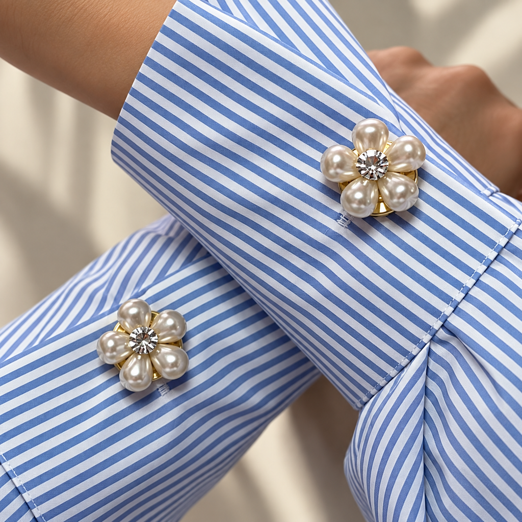 Luxury Five-Petal Flower Button Cover – Elegant Decorative Accessory for Shirts, Dresses & Special Occasions