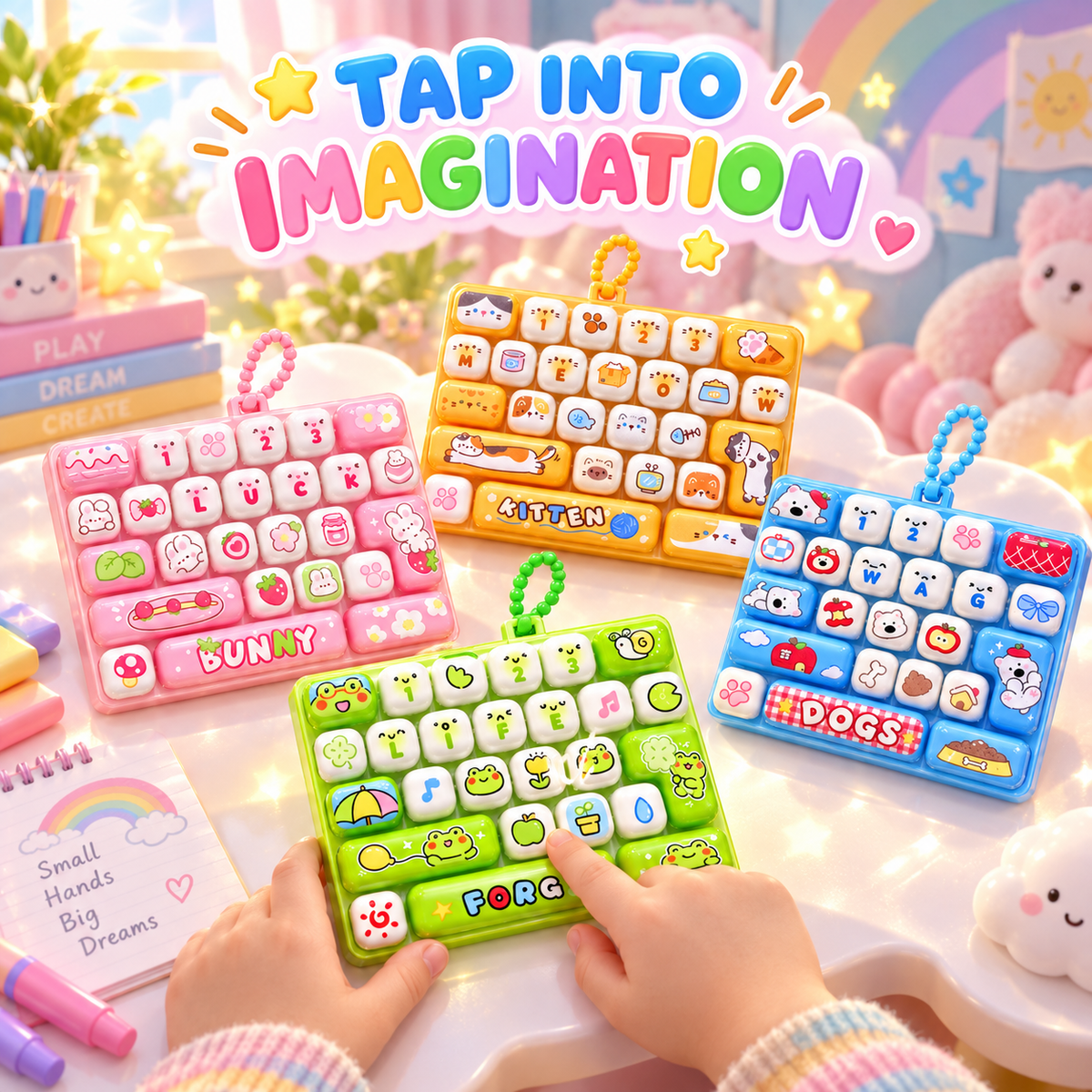 Mini Keyboard Squeeze Keychain – Clicky Sensory Fidget Toy for Stress Relief, Students & Everyday Carry