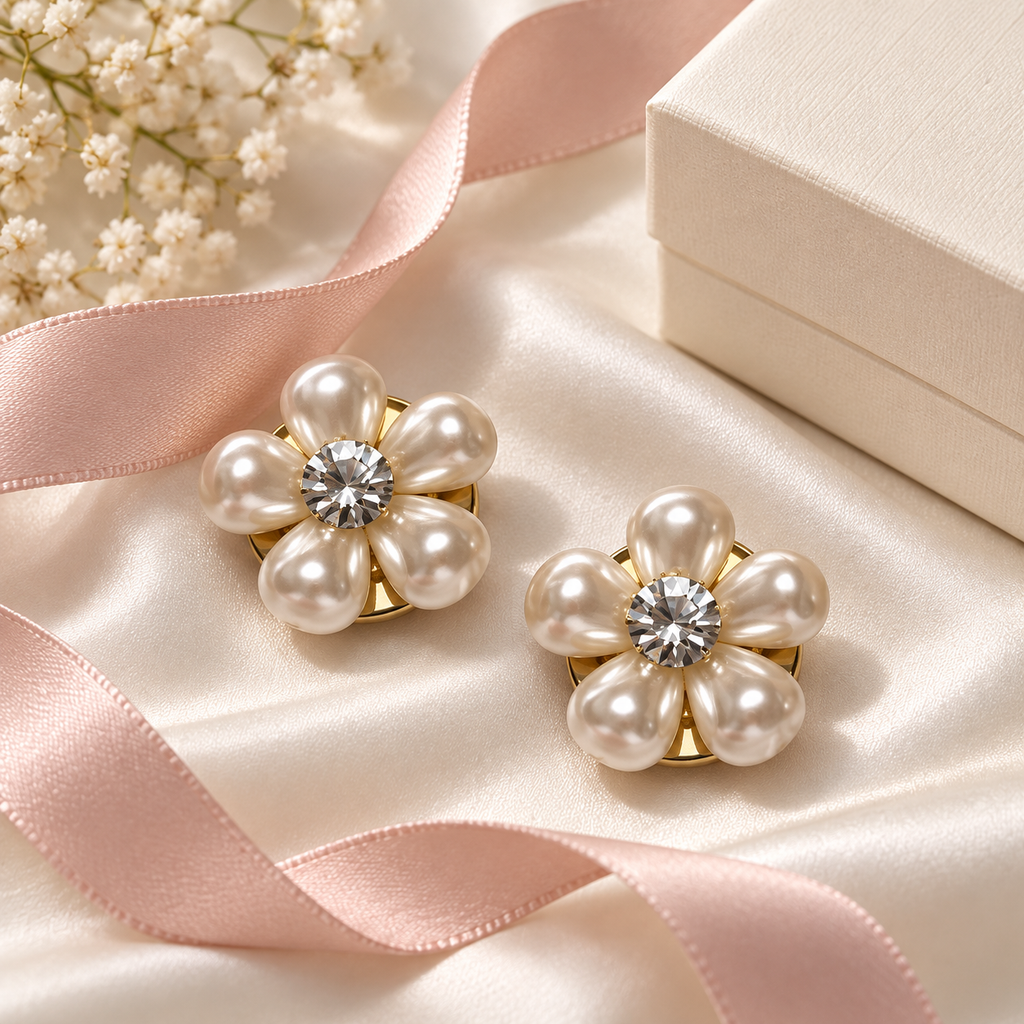 Luxury Five-Petal Flower Button Cover – Elegant Decorative Accessory for Shirts, Dresses & Special Occasions