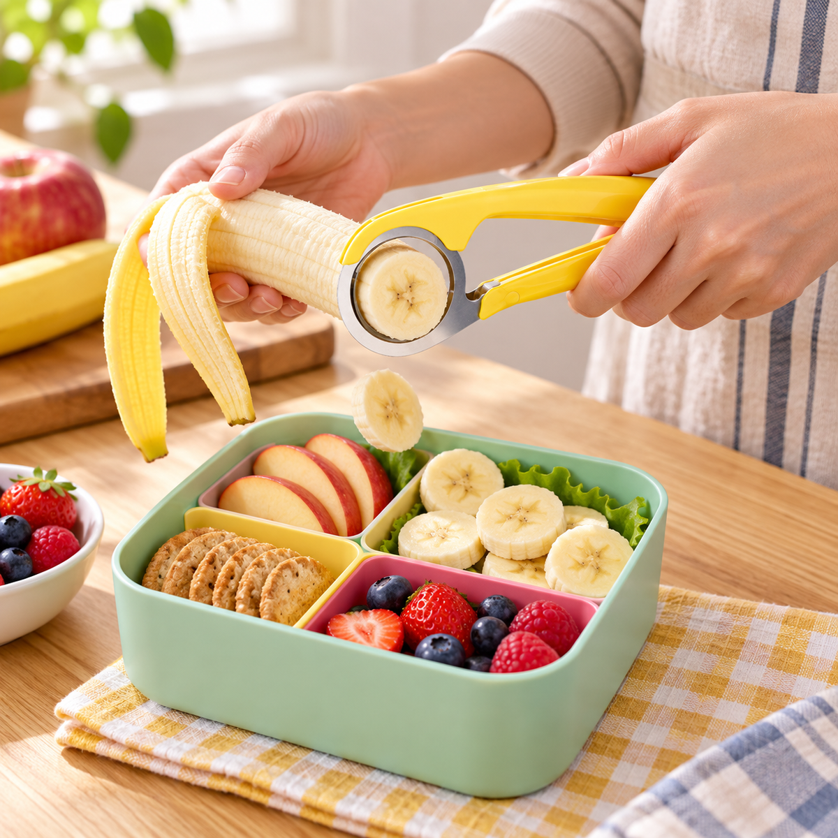 Banana Slicer – Easy-to-Use Yellow Fruit Cutter for Quick & Even Slices