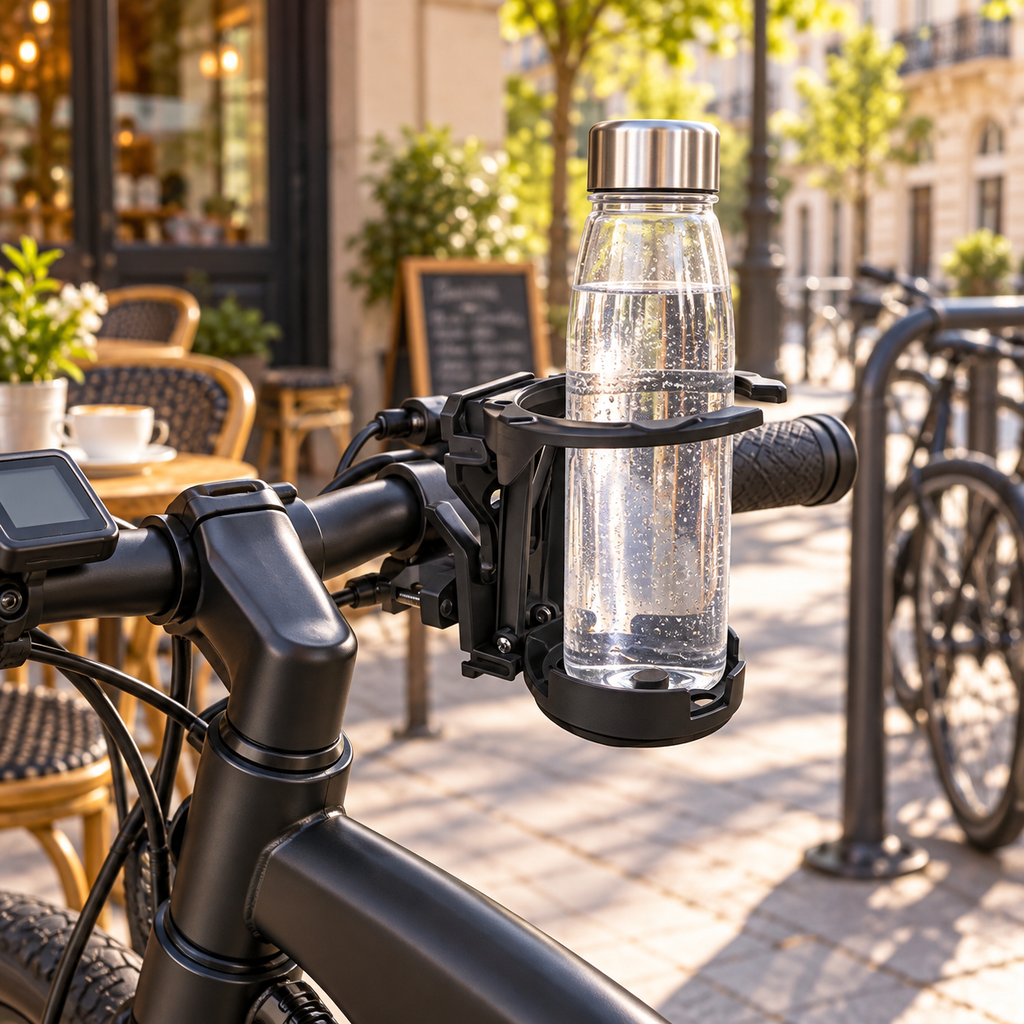 Universal Foldable Bottle Holder – Adjustable Clamp Cup Holder for Bikes, Strollers & More