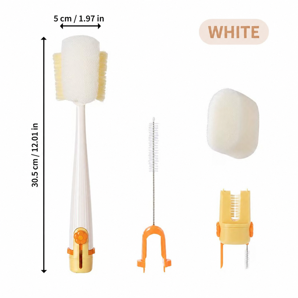 5-in-1 Bottle Cleaning Brush – 12-Inch Scrubber for Water Bottles, Cups, Tumblers & Straws