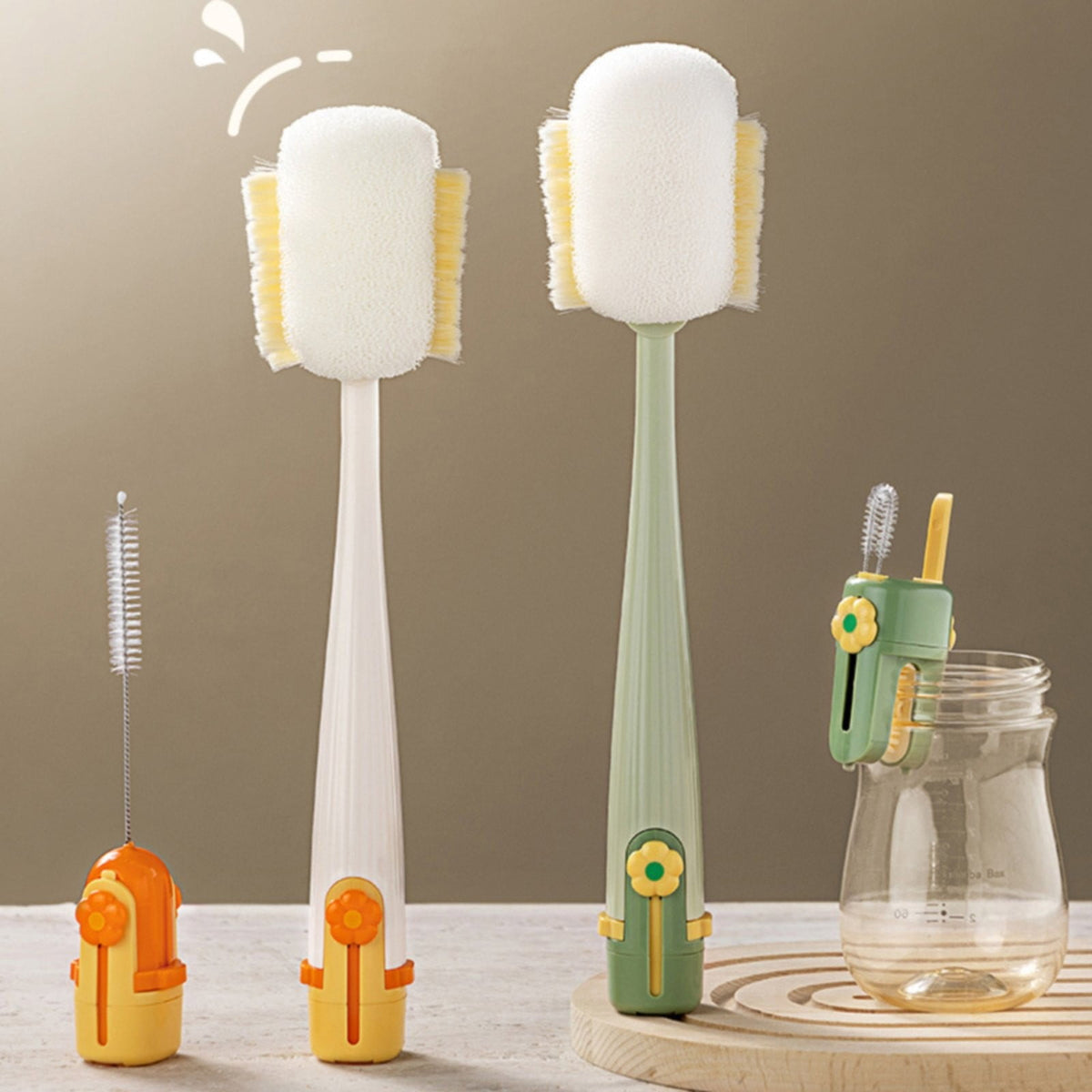 5-in-1 Bottle Cleaning Brush – 12-Inch Scrubber for Water Bottles, Cups, Tumblers & Straws