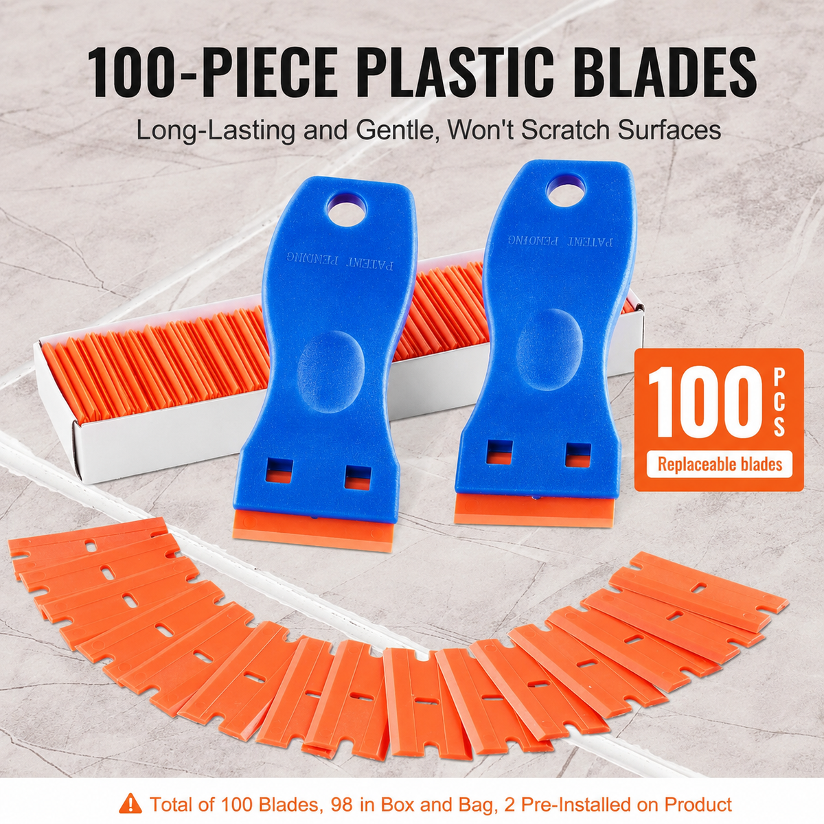 Plastic Scraper Set with 100 Replacement Blades — product view 2